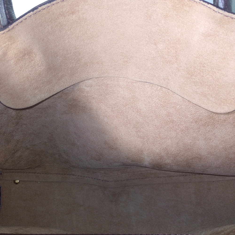 IACUCCI Made In Italy Burgundy Pebbled Leather Satchel Bag - Picture 8 of 13